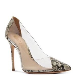 SCHUTZ Cendi Black and Tan Stiletto Heels